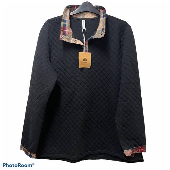 ADDHEAT High Neck Quilted Pattern Pullover Sweatshirt - Picture 5 of 9